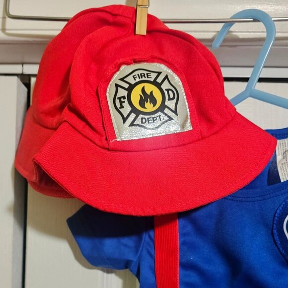 My First Fireman Costume 6-12 Months Baby Firefighter Uniform Soft Hat Halloween - Picture 2 of 7